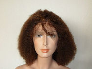 Deep Curly Human Hair Wigs Medium Brown Color / unprocessed virgin human hair