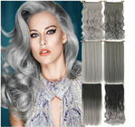 High Light Synthetic Fibre Hair Extensions , Thick Ends Clip In Hair Extension Long Curly Weave