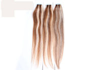 Glam Straight Indian Virgin Human Hair Tape In Extensions , Piano Color 24 Inch Human Hair