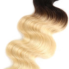 1b / 613 Blonde 100% Ombre Peruvian Hair Bundles / Ombre Blonde Hair Weave No Shedding