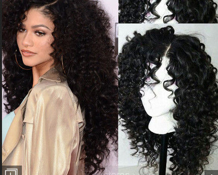 Brazilian Curly Swiss Human Hair Full Lace Wigs For Black Women With Baby Hair