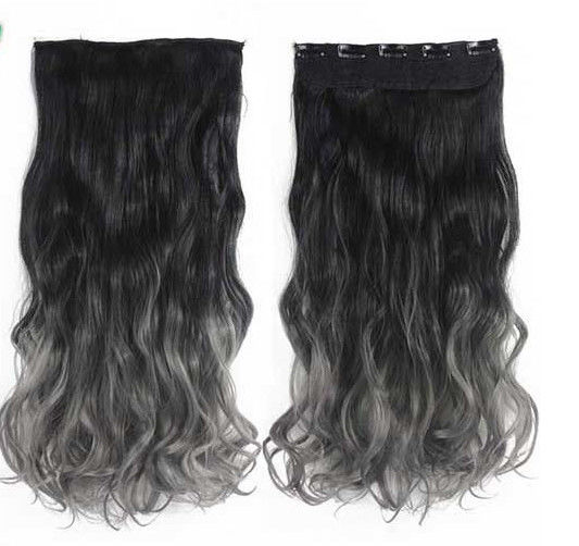 Ombre Synthetic Hair Extensions , Synthetic One Piece Hair Extensions