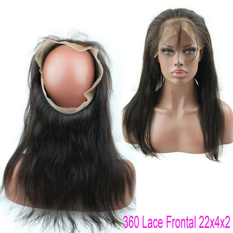 Brazilian Virgin Straight Hair Lace Closure Natural Hair 360 Lace Band With Baby Hair