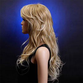 Natural Hairline Full Lace Human Hair Wigs With Bangs / Wet And Wavy Hair Extensions