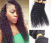Brown No Chemical 100%  Brazilian Curly Human Hair Extensions / Wet and Wavy Human Hair