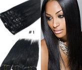 Popular Durable Indian Human Hair Extensions , Clean / Smooth Virgin Remy Straight Hair
