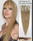 Natural 24 Inch Remy / Virgin Clip In Hair Extension Double Weft Human Hair