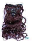 Black Curly Synthetic Clip In Hair Extensions Human Hair Wefts