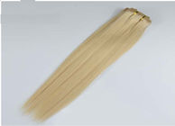 Straight Brazilian Clip In Hair Extensions 613 Golden Blonde  No Shedding