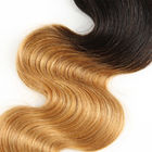 Two Tone Ombre Human Hair Extensions Brazilian Loose Wave Hair Weave 1B / 30