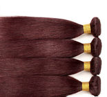 Red Straight Colored Human Hair Extensions Remy Brazilian Hair Weave Double Strong Weft