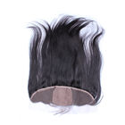 Black Brazilian Straight Silk Base Lace Frontals With Baby Hair Free Part