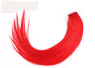 Soft Smooth Red Tape In Virgin Human Hair Weave Extensions Double Side PU Skin Weft