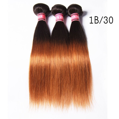 Grade 7A Ombre Brazilian Straight Hair / Ombre Pre Bonded Hair Extensions