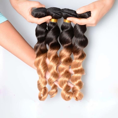 10" - 26" Brazilian Remy Ombre Human Hair Extensions Oose Wave 1B / 27 Blonde Hair