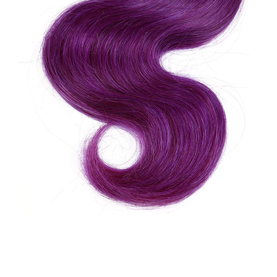7A Ombre Purple Hair Weave / Two Tone Brazilian Body Wave Hair No Fiber