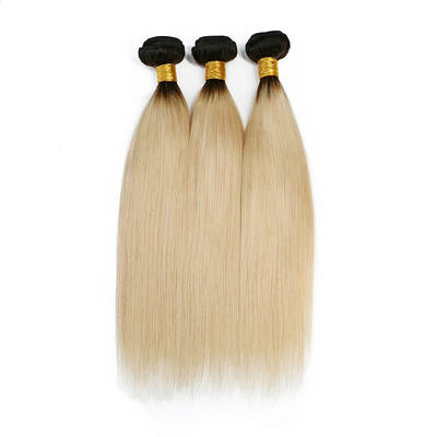 Color 1b / 613 Russian Ombre Human Hair Extensions Shedding Free Double Weft