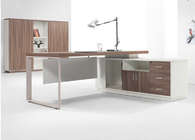 L Shaped Desk Set With Hutch Executive CEO Manager Desk Modern