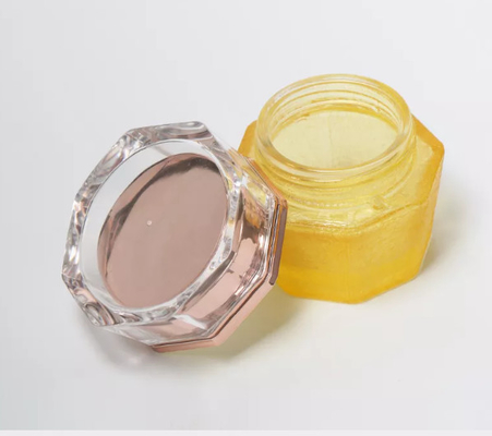 120ml Yellow Cosmetic Shape Lotion Glass Bottle With Acrylic Cream