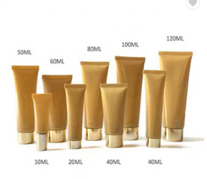 50g 100g Pearlescent Gold Bright Face Cosmetics Tube Packaging