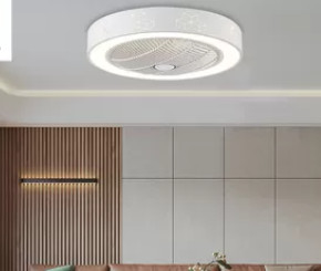 42 Inch Small Circular Ceiling Fan With Light 36W*2 60*60*28cm