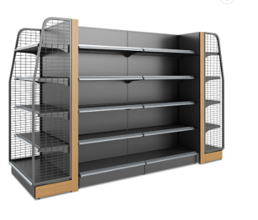 Metallic Supermarket Shelf Equipment Rack Gondola Shelves