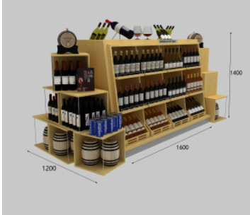Supermarket Shelves Custom Retail Store Liquor Display Stand Rack