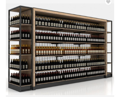 Supermarket Shelves Custom Retail Store Liquor Display Stand Rack
