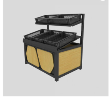 Supermarket Retail Store Shelves Wood Fruit And Vegetable Shelf