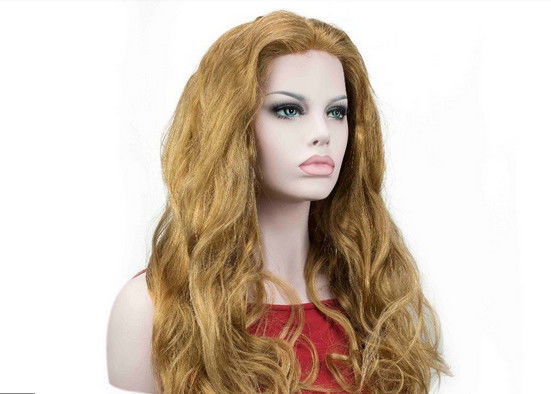 20 Inch Blonde Glueless Human Hair Front Lace Wigs With Body Wave
