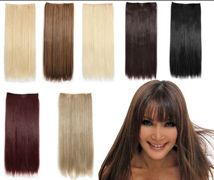Bright Blonde Human Synthetic Hair Extensions No Chemical Processed Virgin Hair