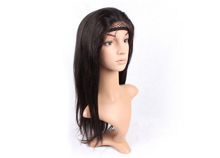 100% Unprocessed Dark Brown Human Hair Lace Front Wigs With Baby Hair