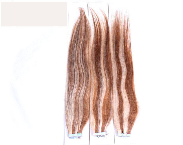 Malaysian Straight Tape In Double Drawn Human Hair Extensions 14 Inch For Black Women