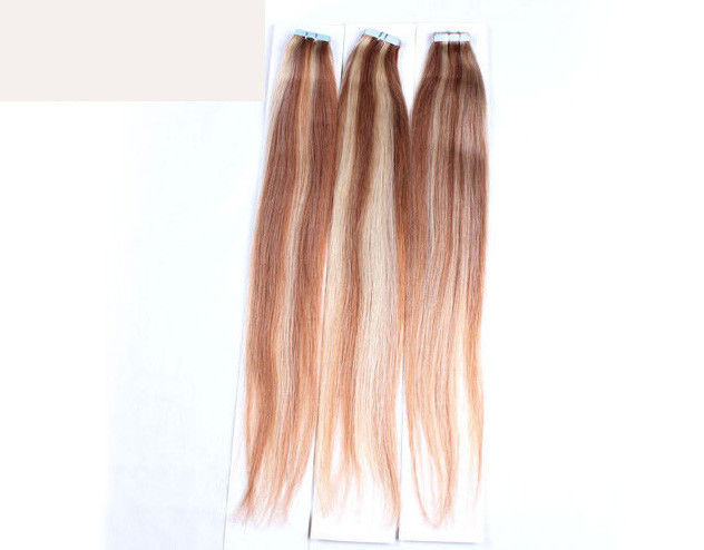 Silky Straight 20&quot;Tape In Hair Extensions , Human Hair Wefts For Beauty Salon