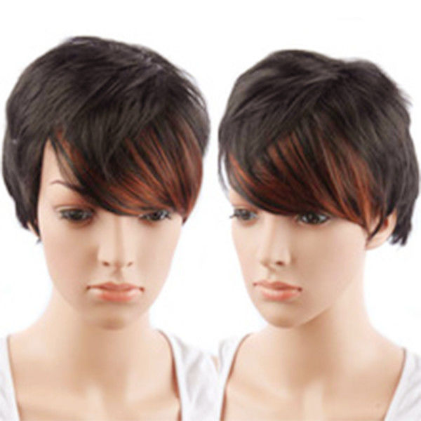 Medium Brown Short Human Hair Lace Wigs With Baby Hair Double Drawn 120% Density