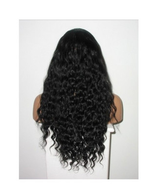 Natural Color Full Lace Remy Hair Wigs , Deep Wave Curly Hair Extensions