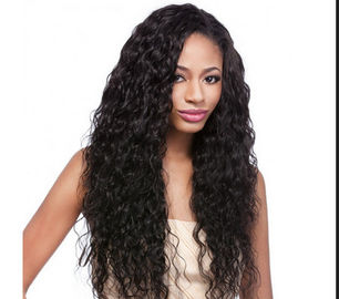 Water Wave / Kinky Curly Human Hair Wigs 100% Brazilian Wig , Hair Extension Double Wefted