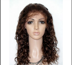 Glueless Full Lace Wigs Brazilian Hair No Shedding No Tangle , curly full lace wigs