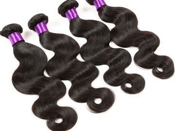 Natural Color 1b Grade 6A Virgin Hair Bundles Unprocessed Malaysian Hair Extension