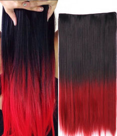 No Shedding Synthetic Hair Weave Extensions Machine Made 100 Gram Coloured