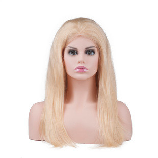 Yellow curly man hair wig