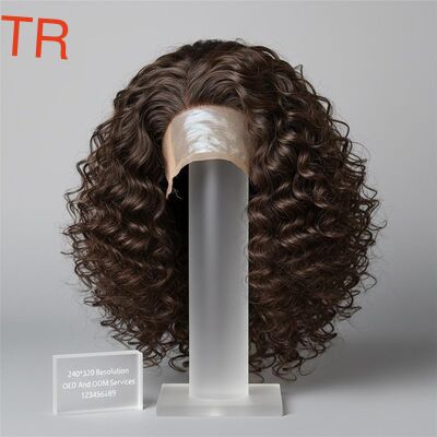 240*320 Resolution Curly Human Hair Wigs with Laminated Material and OED And ODM Services123456789