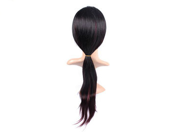 Unprocessed Virgin 100% Cambodian Straight Human Hair Wig , Natural Black