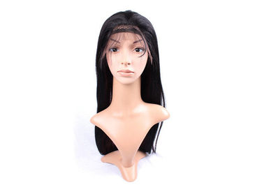 Unprocessed Virgin 100% Cambodian Straight Human Hair Wig , Natural Black