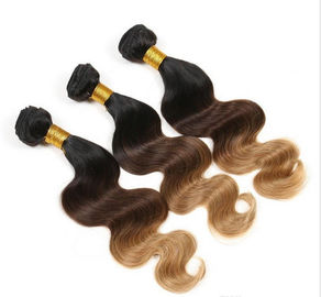 Stock Black / Yellow Ombre Virgin Hair Weave Body Wave for Women