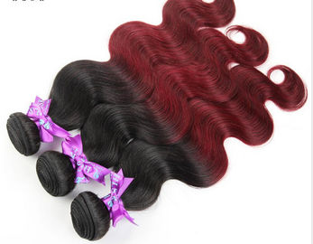 Wine Red Hair Ombre Human Hair Extensions 12'' - 30''  Body Wave