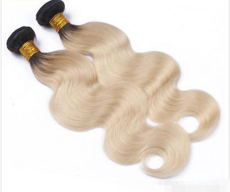 12'' - 30'' Body Wave Ombre Real Hair Extensions / Golden Blonde Curly Hair