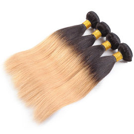 7A Ombre Human Hair Extensions Brazilian Virgin Hair Straight  Color 1B / 27