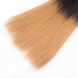 7A Ombre Human Hair Extensions Brazilian Virgin Hair Straight  Color 1B / 27