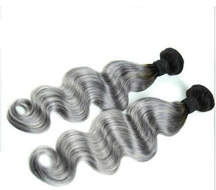 Gray Ombre Colored Human Hair Extensions Brazilian Body Wave Hair